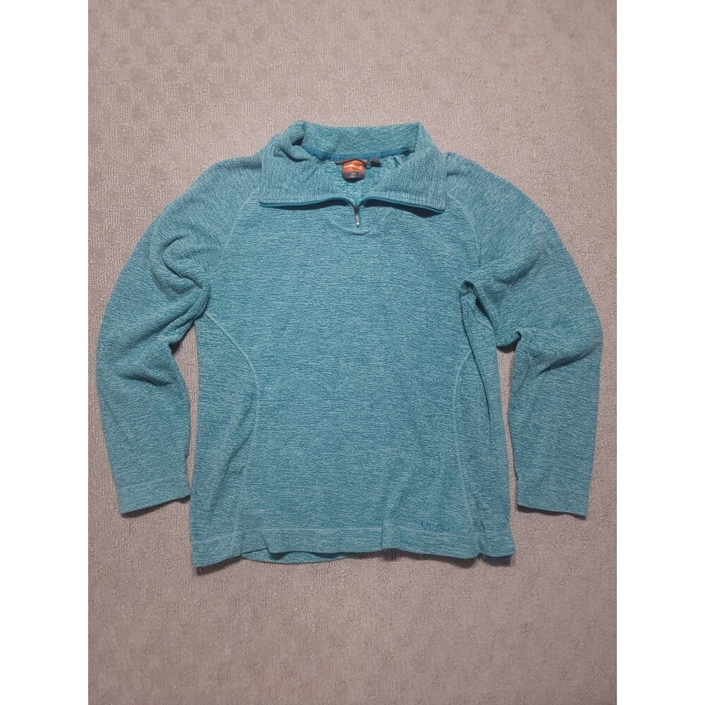 Merrell Pullover Womens L Blue Heather Fleece Half Zip Sweater Top